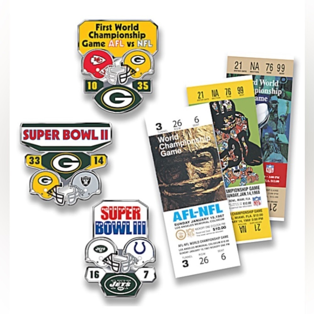 NEW - Super Bowl Pins (1, 2, 3) And Game Day Inspired-Tickets